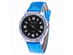 Reloj De Pulsera Unisex Con Piedras Strass Para Hombres Mujeres Estudiantes Azul