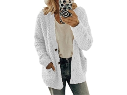 2026-chaqueta De Lana Suave Y Caliente Para Mujer Con Tallas Plus Cardigan Fluffy De Felpa