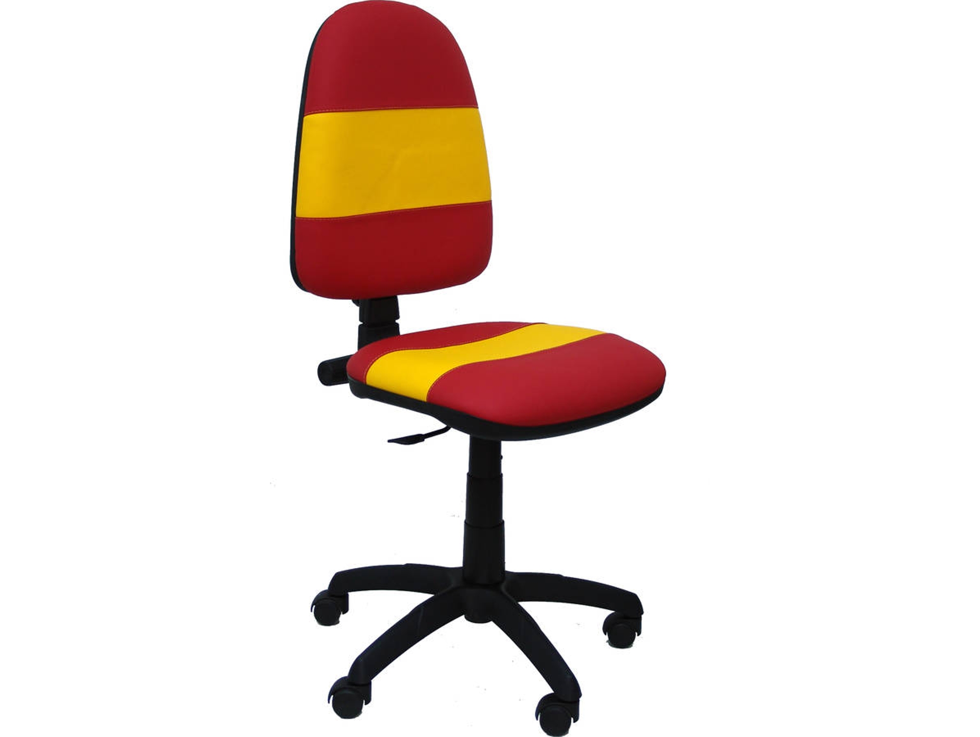 Silla de Escritorio Operativa PIQUERAS Y CRESPO Espanã Rojo y Amarillo (Similpiel)