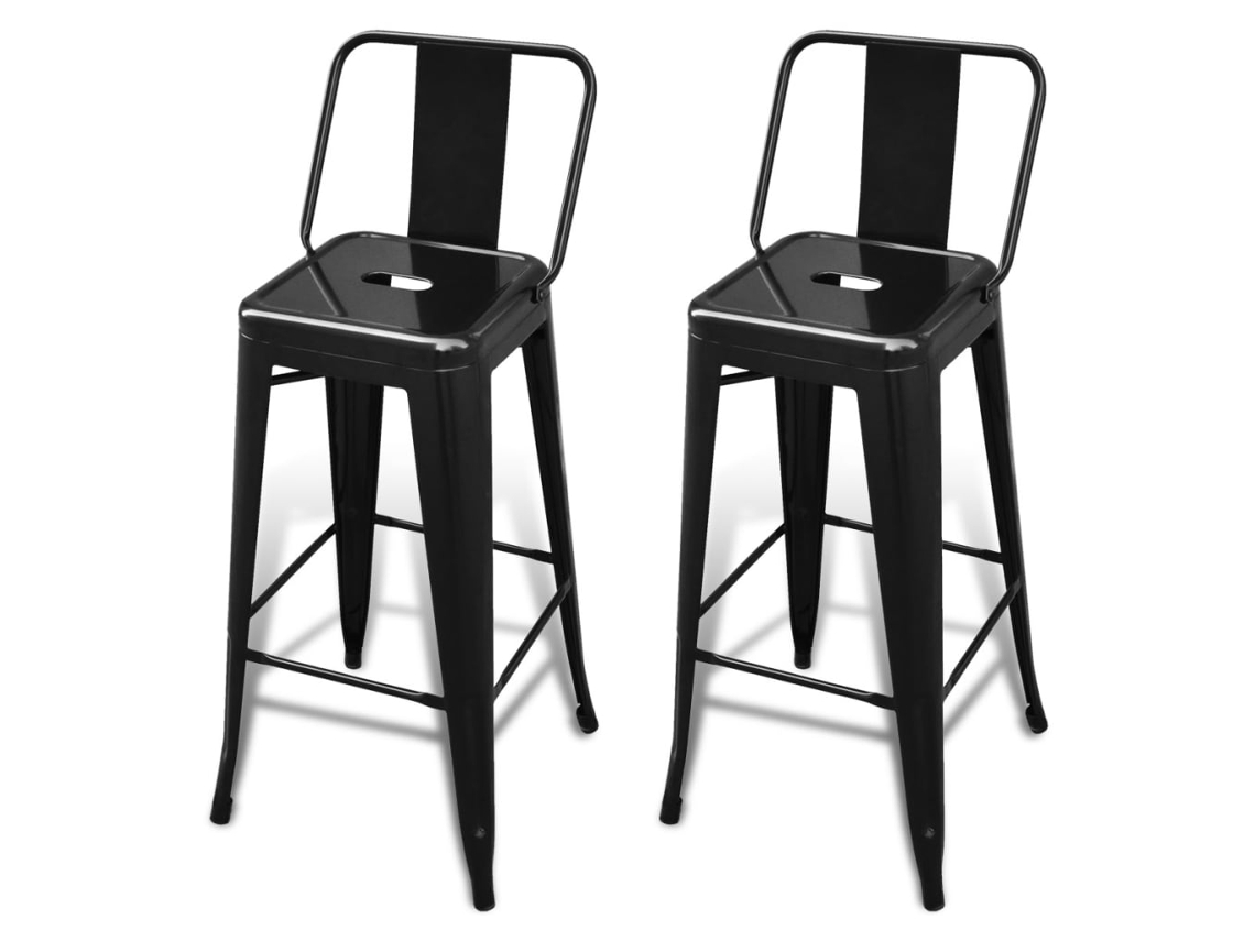 Maison Exclusive - Taburetes De Cocina 2 Unidades De Acero Negro