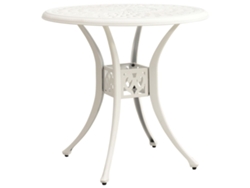 Mesa de jardín de aluminio fundido blanco de 78 x 78 x 72 cm, DKD HOME DECOR