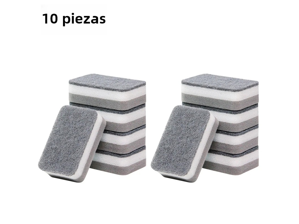 (10 Grises) Esponjas De Limpieza De Cocina De Doble Cara, Duraderas Y Absorbentes, Herramienta Ecológica Para Lavar Platos En El Hogar.