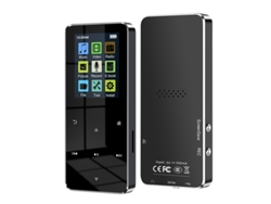 MP3 YIZHOOD S308 (4G) Bluetooth 2.0 pulgadas Metal HiFi Tarjeta de soporte Altavoz incorporado negro