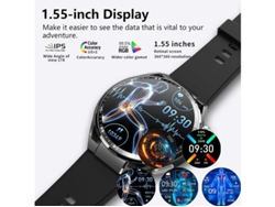 Reloj inteligente con monitor de actividad física para hombre, función de teléfono, control de la frecuencia cardíaca y la presión arterial, resistente al agua, color negro, Yizhood