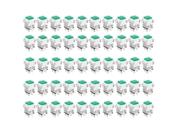 50 interruptores de botón de reinicio de 6 pines, color verde, 5 V, precisos y estables.