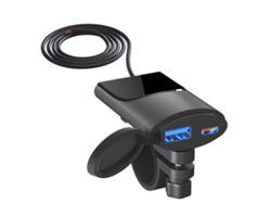 Cargador De Teléfono Móvil Para Motocicleta Con Doble Puerto Usb A/c De Carga Rápida 3.0, Resistente Al Agua Para Teléfonos Móviles, Tabletas Y Gps.