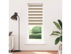 Maison Exclusive - Estor Cebra Marrón Arena Tejido Ancho 75,9 Cm Poliéster