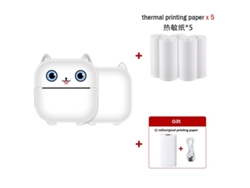 Impresora térmica inalámbrica Bluetooth con impresión de etiquetas sin tinta y 6 rollos de papel, color blanco Digitallab