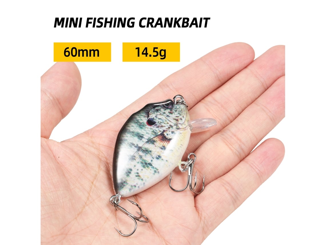 Taruor 60mm 14.5g Mini Crankbait Imitación Real Cebo Artificial Duro Para Pesca