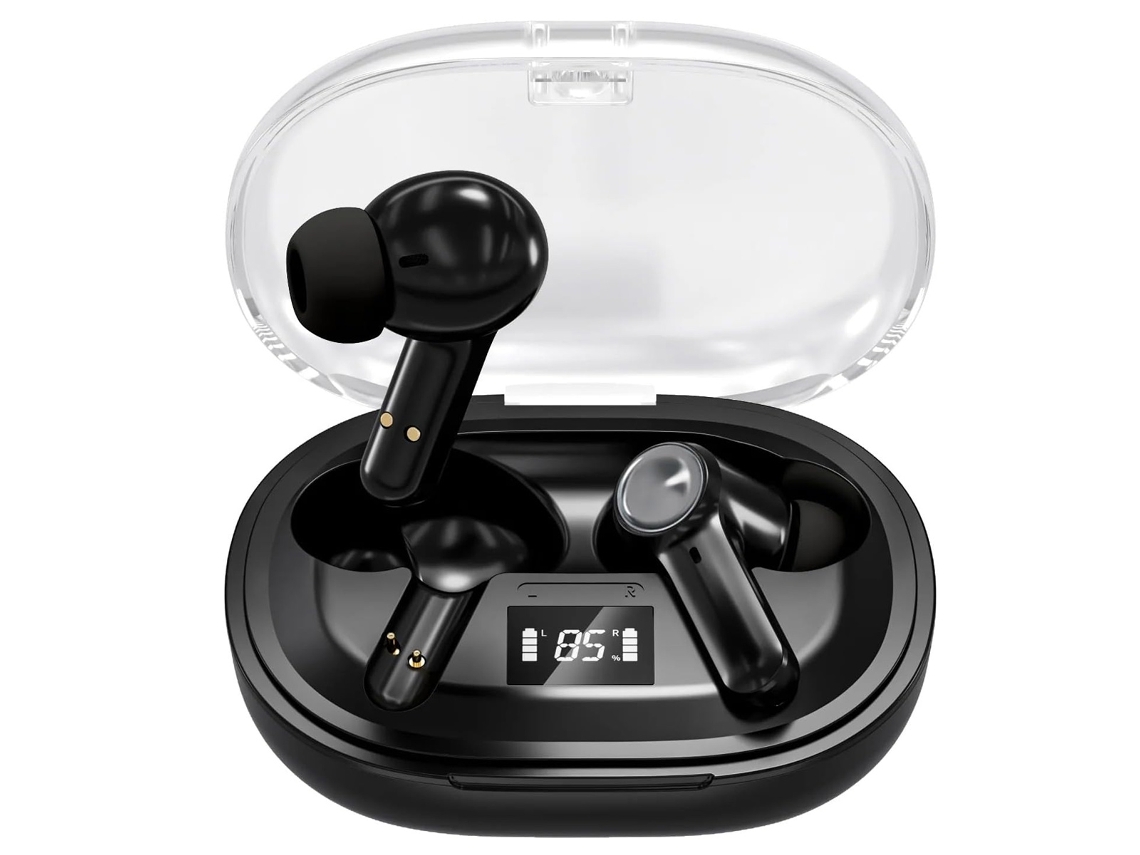Auriculares inalámbricos Bluetooth, sonido estéreo de alta fidelidad, con pantalla digital.
