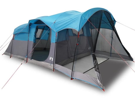 vidaXL Tienda de campaña familiar túnel 8 personas impermeable azul