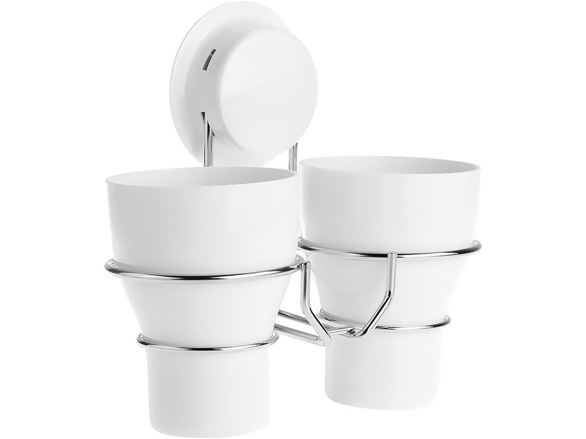 Soporte de pared para 2 cepillos de dientes con ventosa para colgar en la pared Jortmrd