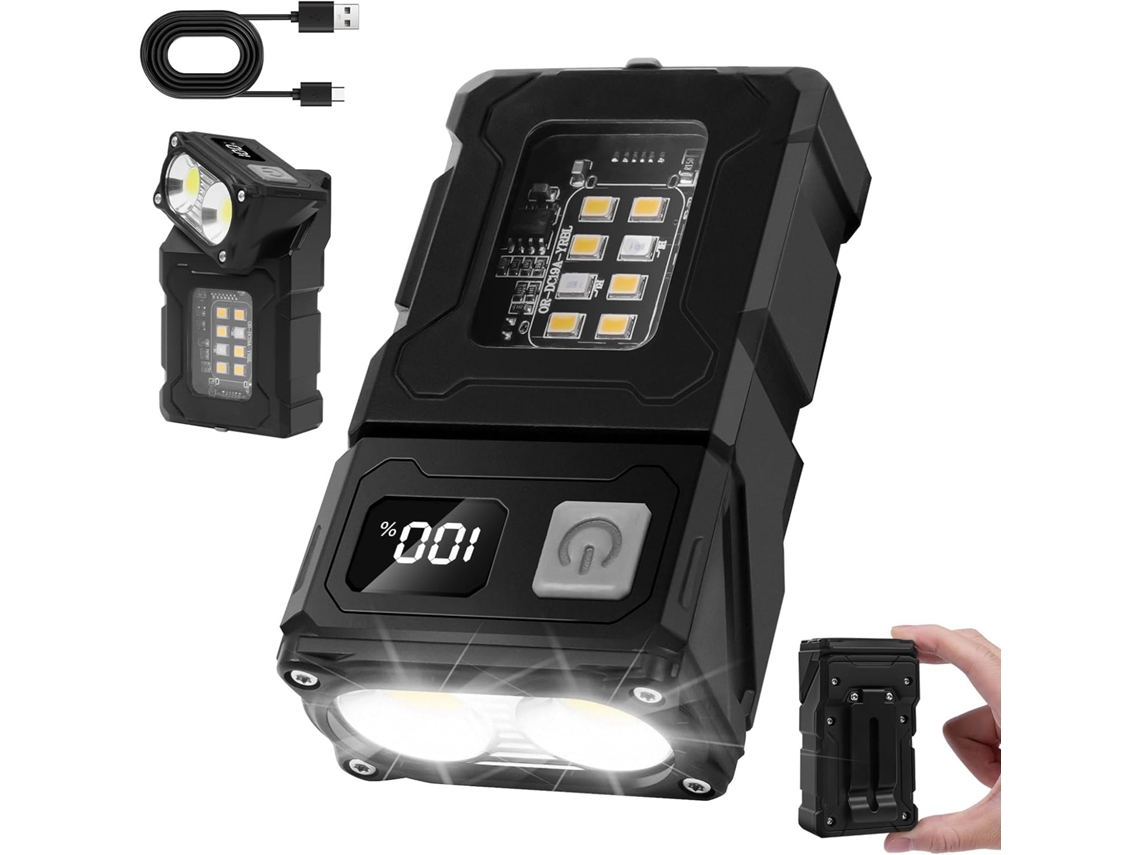 Linterna LED recargable, 7 modos, con función de batería externa, ideal para acampadas de emergencia. Nicecee
