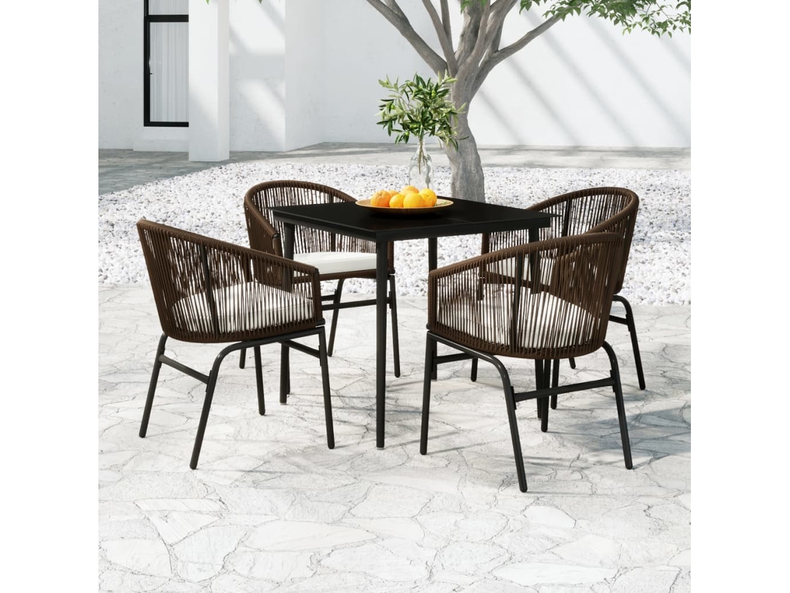 Juego de comedor de jardín de 5 piezas marrón Dkd Home Decor