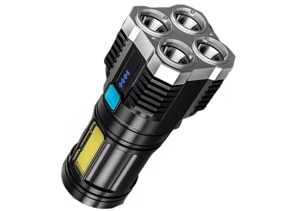 Linterna Linterna Led Recargable con Luz de Inspección Cob Quad Q5 Leds Reflector de Plástico ABS Ligero Tamaño de Bolsillo Lúmenes Negro YEMAESRE