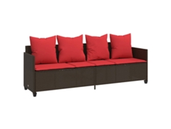 Maison Exclusive - Chaise longue con cojines, mimbre, patas marrones