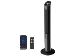 Ventilador de torre de 116 cm con control remoto Wifi, oscilación de 65°, 6 velocidades y 4 modos.