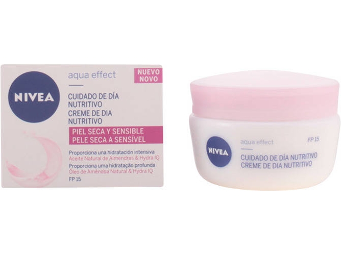 Crema Facial NIVEA Aqua Efecto Cuidado De Dia Nutritivo SPF 15 Piel Seca (50 ml)