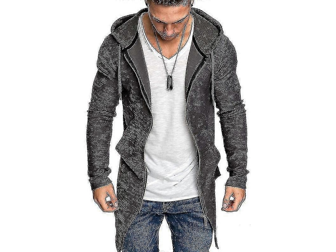Sudadera Con Capucha Para Hombre, Con Cremallera Y Mangas Largas, Estilo Cárdigan.