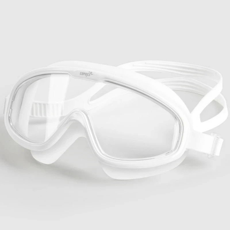 Gafas De Natación Antivaho (blancas), Lentes Integrales, Protección Uv, Montura Grande De Silicona, Unisex.