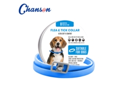 Collar antipulgas con protección duradera de 8 meses contra pulgas y garrapatas, 62 cm, DAWNPAVILL (perro azul).