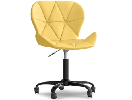 Silla de Oficina con Ruedas Silla de Oficina Giratoria Tapizada en Piel Sintética Estructura Negra Wito ICONIK INTERIOR 47cm