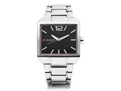 Reloj Hombre De Cuarzo Impermeable De Negocio Con Correa De Acero Inoxidable (blanco Negro)