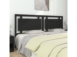 Cabecero De Cama Madera Maciza De Pino Negro 205,5x4x100 Cm