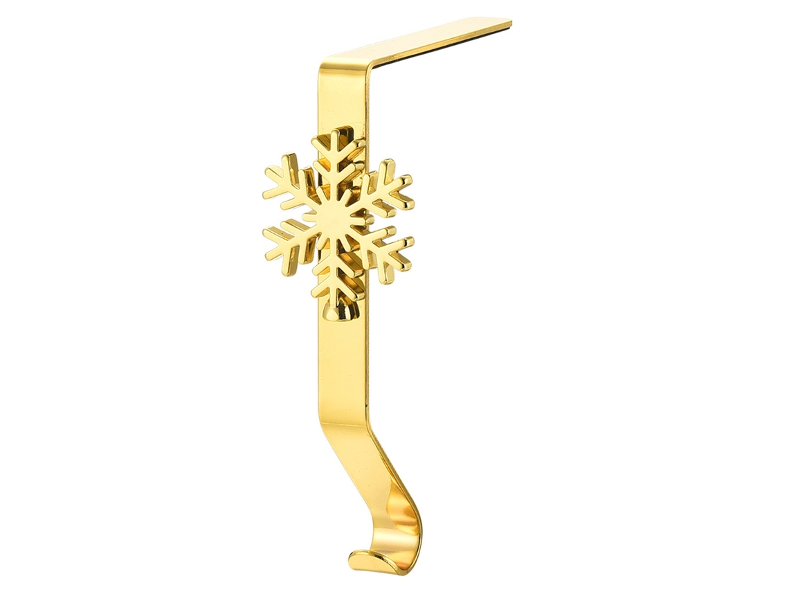 Soporte metálico para medias navideñas, accesorio brillante para chimenea TRUYUETY
