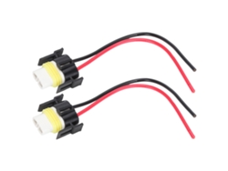 2 Conectores Hembra De Cerámica H11 De 2 Pines Para Cables De Coche De 12-24 V