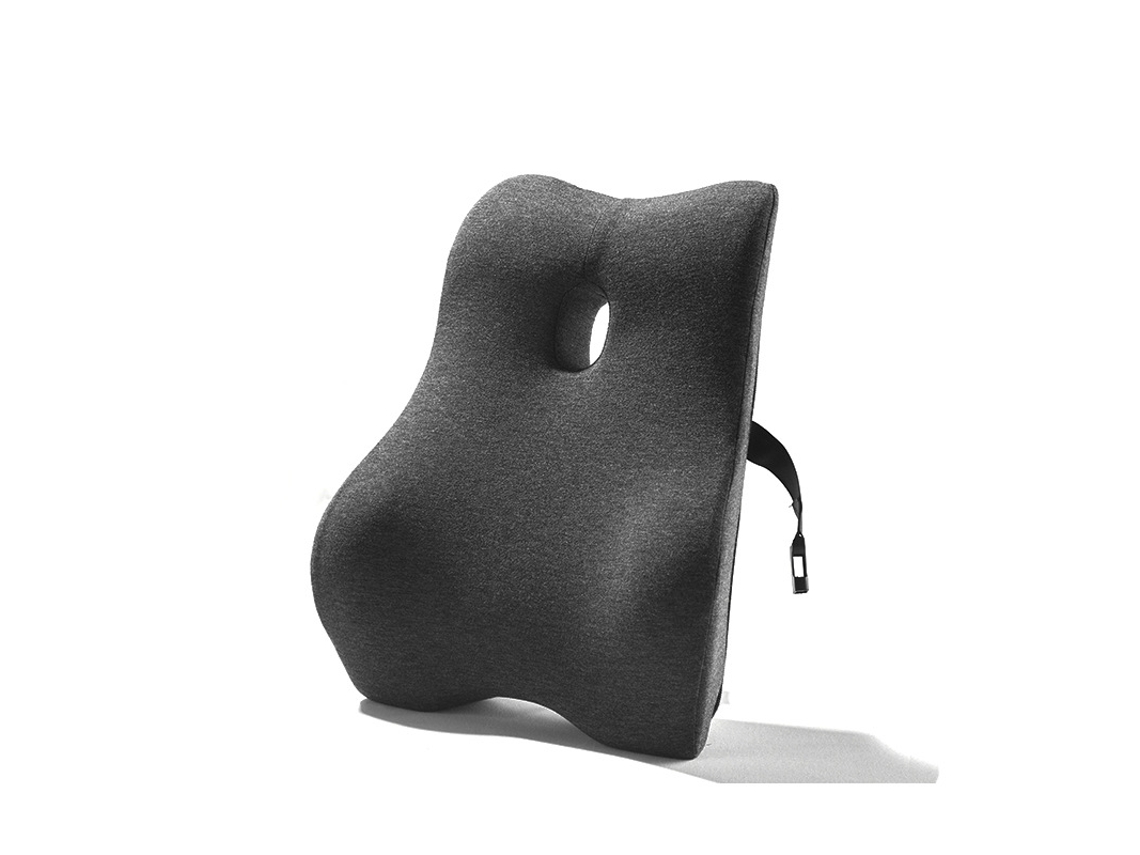 Almohada Eifson Ergonómica De Apoyo Lumbar Para Oficina, Almohadilla Curva 4d De Algodón Viscoelástico (gris Oscuro)