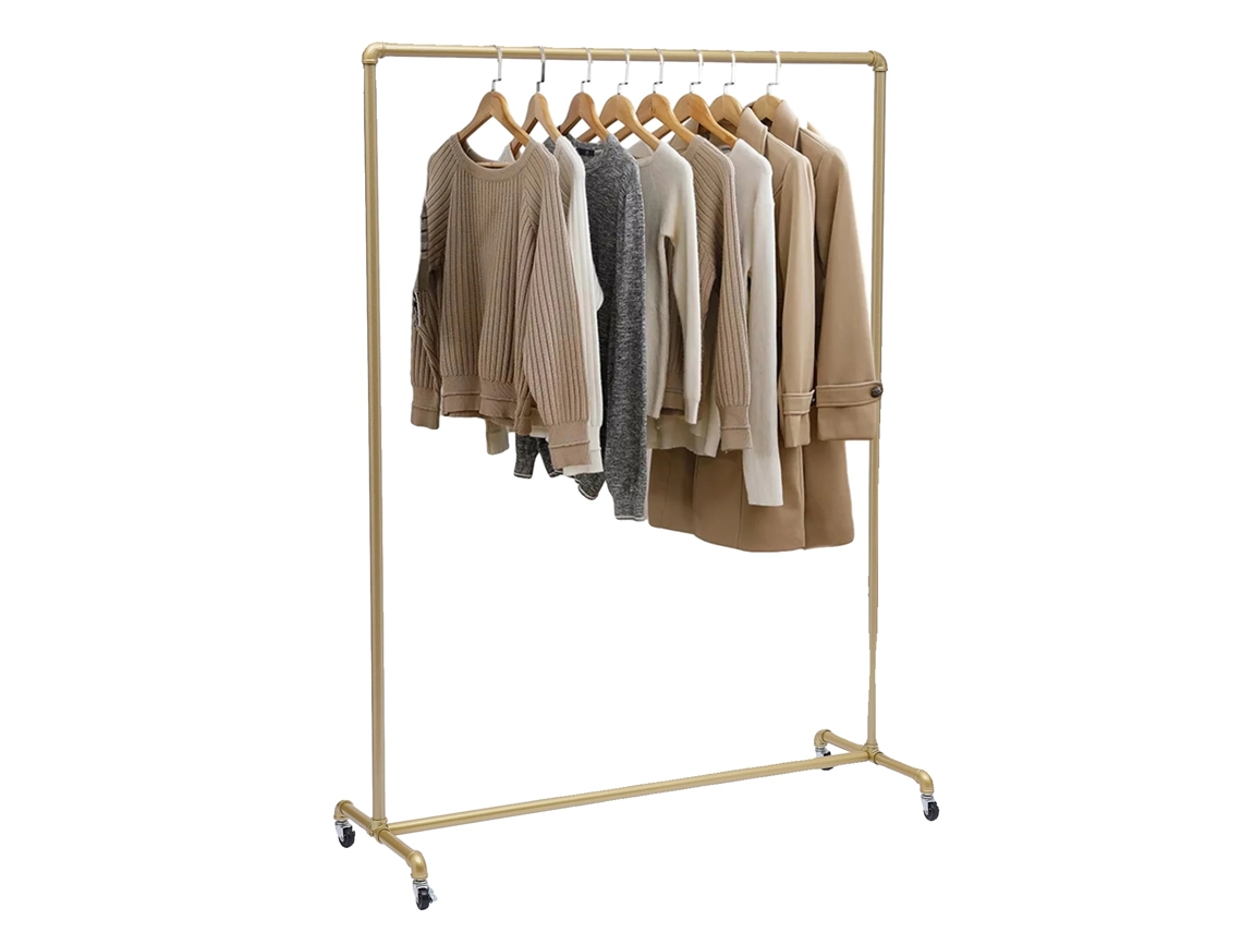Perchero, Construcción robusta, Acabado dorado elegante, Dorado