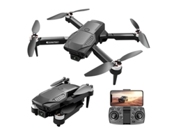 Dron Plegable Profesional F198 Con Cámara Dual, 4k, Wifi, Fpv, Hd, Fotografía Aérea, Gran Angular, Sin Escobillas 1 Batería Negro