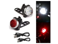Juego de luces para bicicleta Yizhood de 4 modos IPX4 delanteras y traseras, color negro