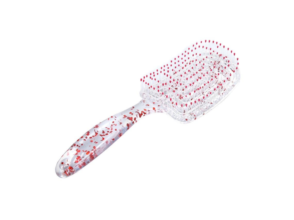 Cepillo De Pelo Curvo Con Diseño Hueco Y En Espiral Para Desenredar Y Peinar - Para Todo Tipo De Cabello