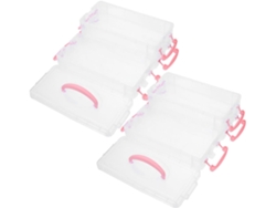 Juego de 2 cajas apilables para útiles escolares, ideales para lápices, con organizador de bolígrafos extraíble.