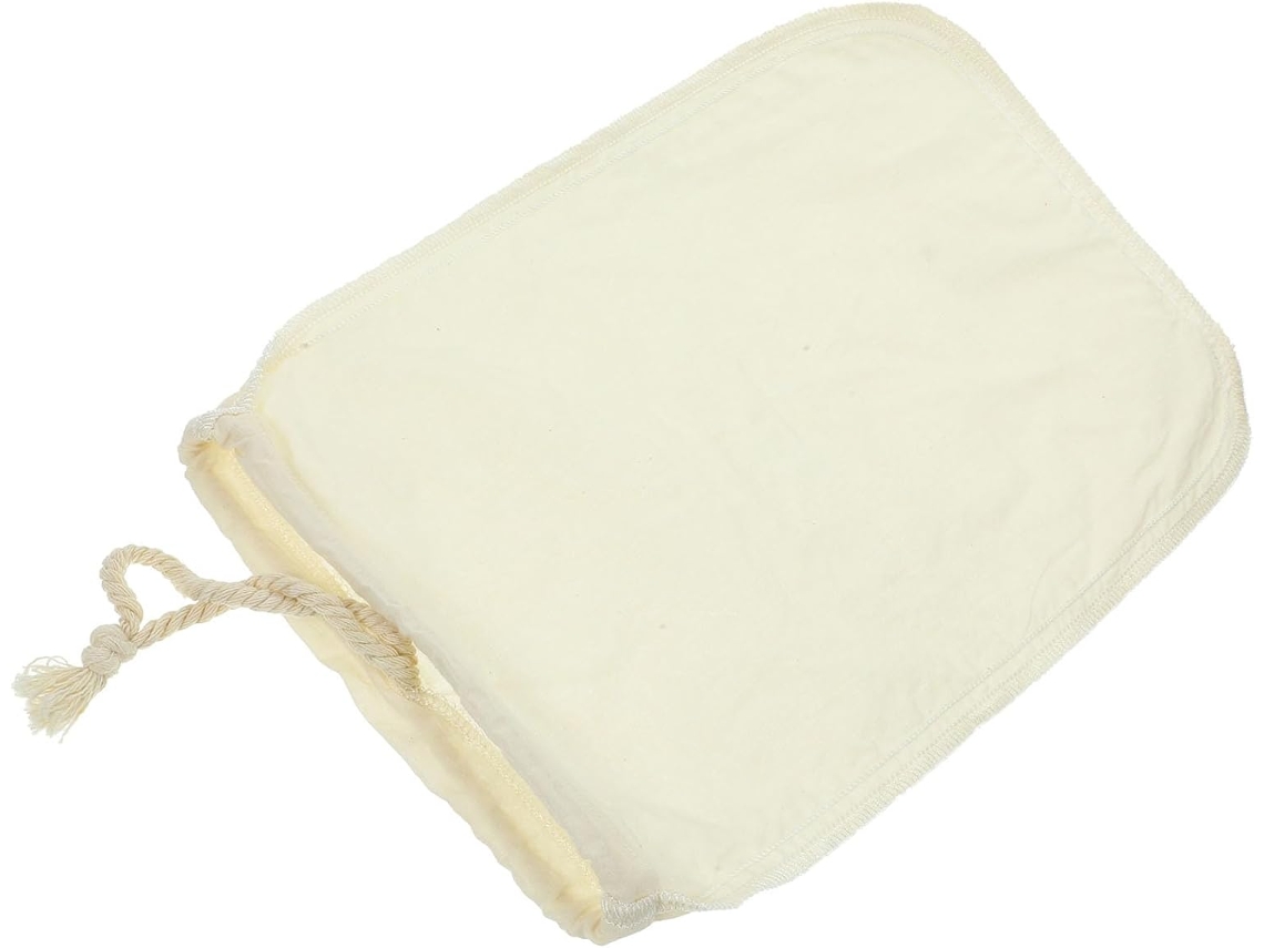 Saco Coador Grande Reutilizável De Algodão Yarnow Para Leite Vegetal E Cerveja, Boa Filtragem E Tecido Bege, Para