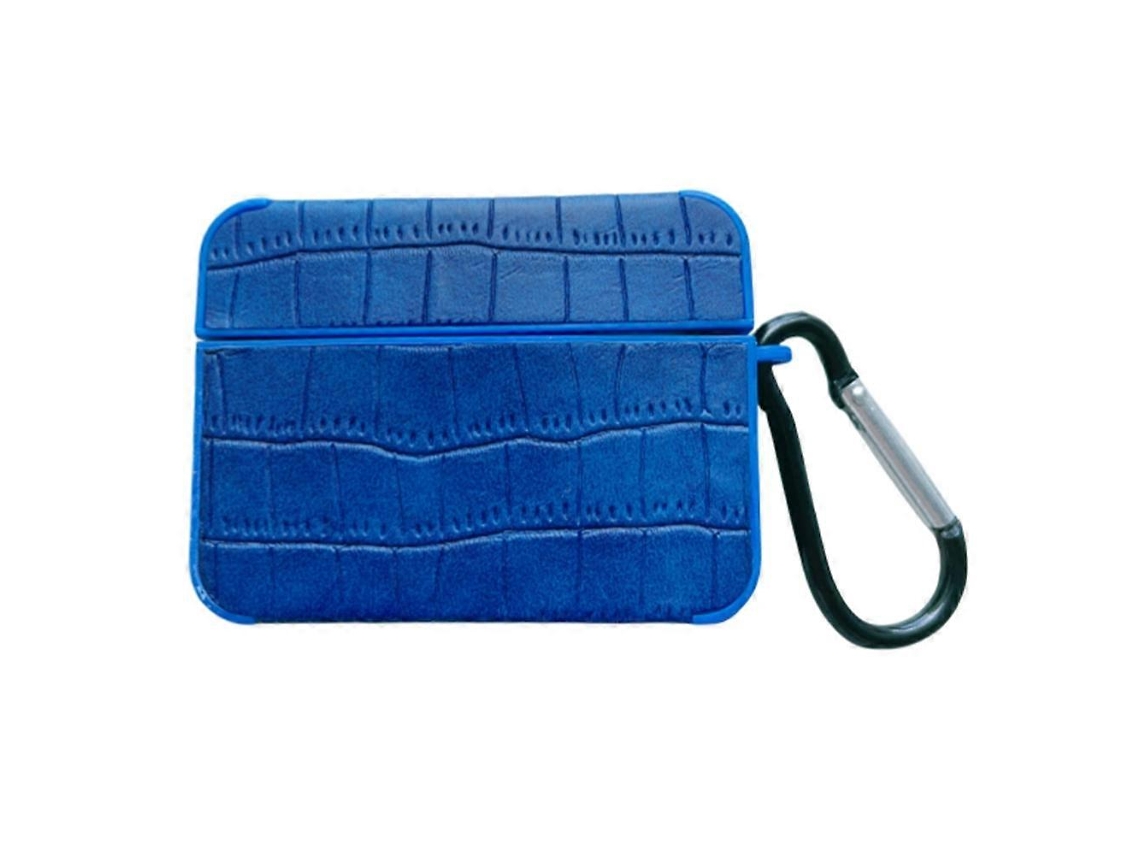 Estuche cuadrado de cuero para auriculares con estampado de cocodrilo GIECY
