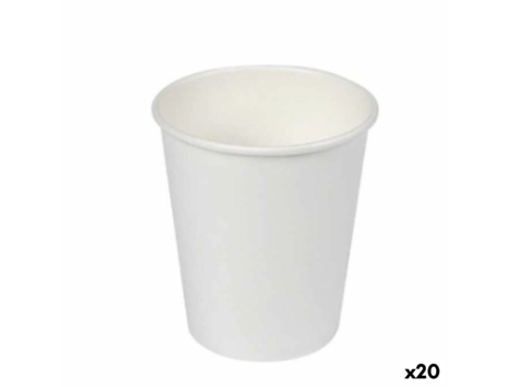 Set de Vasos ALGON Cartón Desechables Blanco 20 Unidades (100 Piezas)