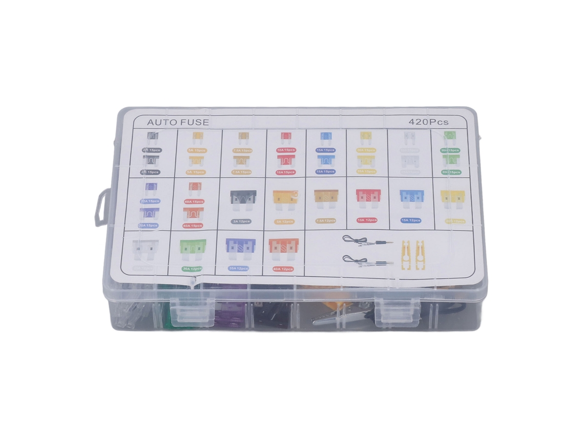 Kit De Fusibles Automotrices 435pcs Con Probador De Circuito Conductividad Fuerte Para Coche