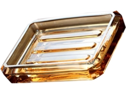 Jabonera de cristal, transparente y fácil de transportar para el baño, caja decorativa y funcional para el uso diario.