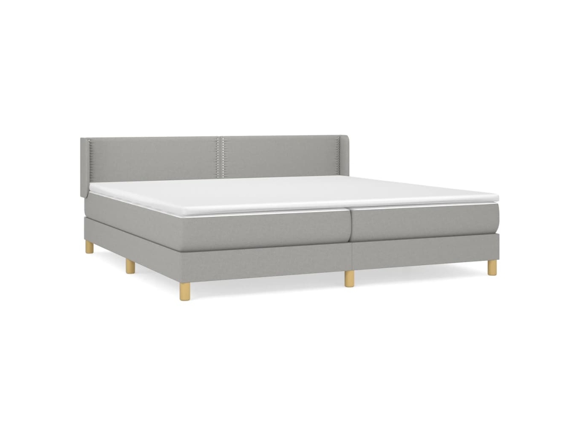 Maison Exclusive - Cama Box Spring Con Colchón Tela Gris Claro 200x200 Cm