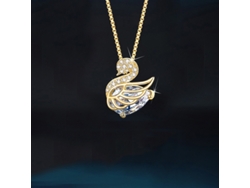 Collar De Plata De Ley 925 Con Diseño De Cisne Dorado: Una Pieza Sofisticada Y Elegante Que Combina Con Todo.