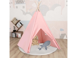 Tienda Tipi Niños Y Bolsa Piel De Melocotón Rosa 120x120x150cm