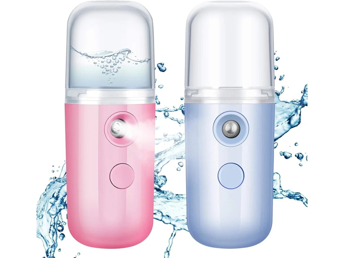 Mini humidificador facial portátil de 30 ml, recargable por USB, para el cuidado de la piel, paquete de 2