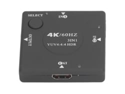 Switcher De Interface Multimídia Hd 2.0 3 Em 1 Saída 4k 60hz Para Home Theater