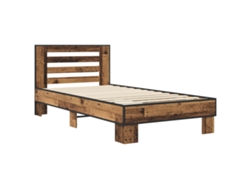 Maison Exclusive - Estructura De Cama Con Cabecero Madera Envejecida 80 X 200 Cm