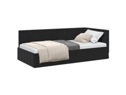 Maison Exclusive - Estructura De Cama En Esquina Negro 90 Cm X 200 Cm Terciopelo