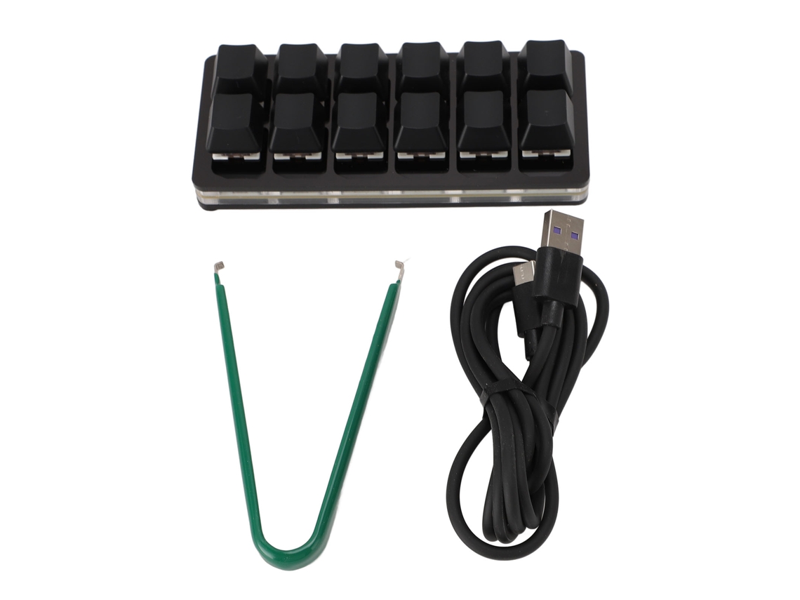 Teclado Mecânico Gamer 12 Teclas Programável Rgb Switch Vermelho Usb Type C Fio Para Pc