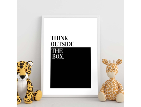 Póster NACNIC con Ilustración de Think Outside The Box Estilo Mensaje Inspiracional